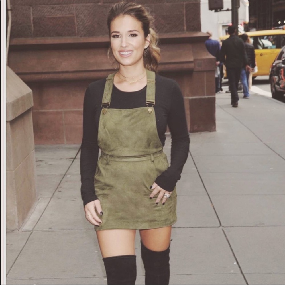 Kittenish Green Overall Dress